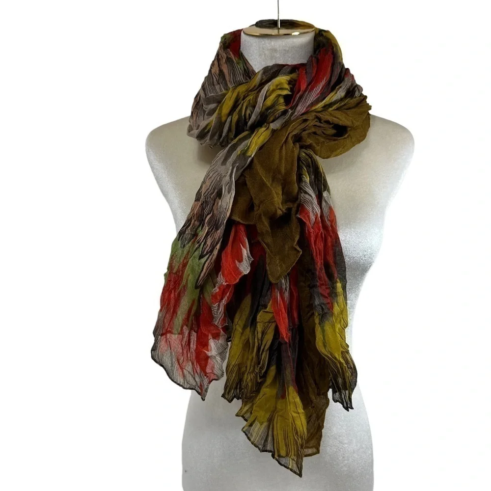 Brown Flowy Oversized Scarf Wrap